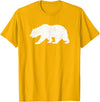 CALIFORNIA REPUBLIC GRIZZLY BEAR APPAREL California Grizzly Bear State Flag CALI Republic Silhouette T-Shirt - Golden Yellow