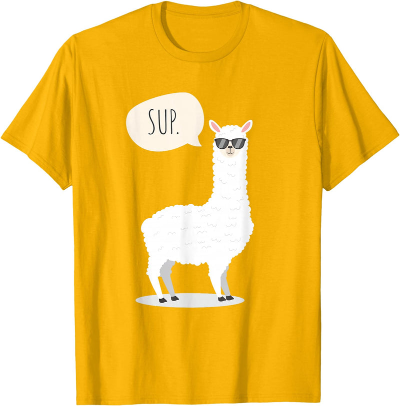 Funny & Cute Llama Gifts by OMG Sup No Drama Llama Alpaca T-Shirt - Golden Yellow