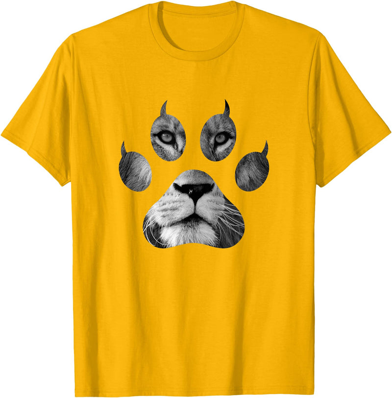 Lion Paw T-Shirts Lion Gifts Animal Paw Shirts Lion Paw Shirt Lion Lover Shirts Animal Shirts Lion Gift T-Shirt - Golden Yellow