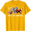 Cute Hereford Cattle Hereford Cow Boy Peace Love Hereford Cow Lover Hereford Cow Girl T-Shirt - Golden Yellow