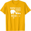 The Mothers Day Shirt Co. Triple Blessed Mama Bear Shirt For Moms With Three Kids T-Shirt - Golden Yellow