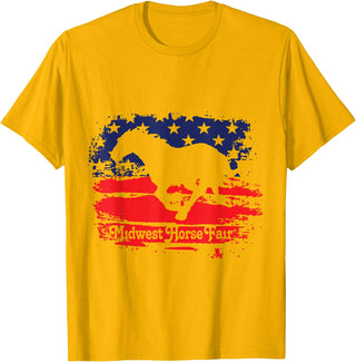 Midwest Horse Fair Red/White/Blue Flag T-Shirt - Golden Yellow