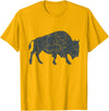 Bison Lover Gifts Wildlife I Bison Natural Reserve Vintage Buffalo I Distressed Bison T-Shirt - Golden Yellow