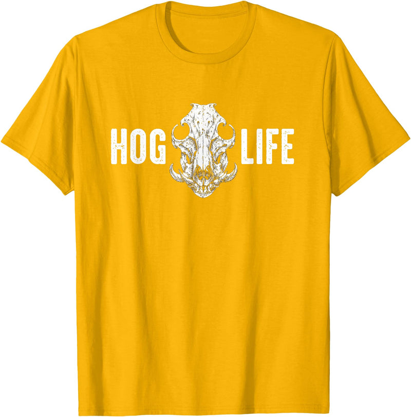 HOG LIFE Creationz Co. HOG LIFE Hog Hunter Javelina Hunting - Wild Boar Pigs T-Shirt - Golden Yellow