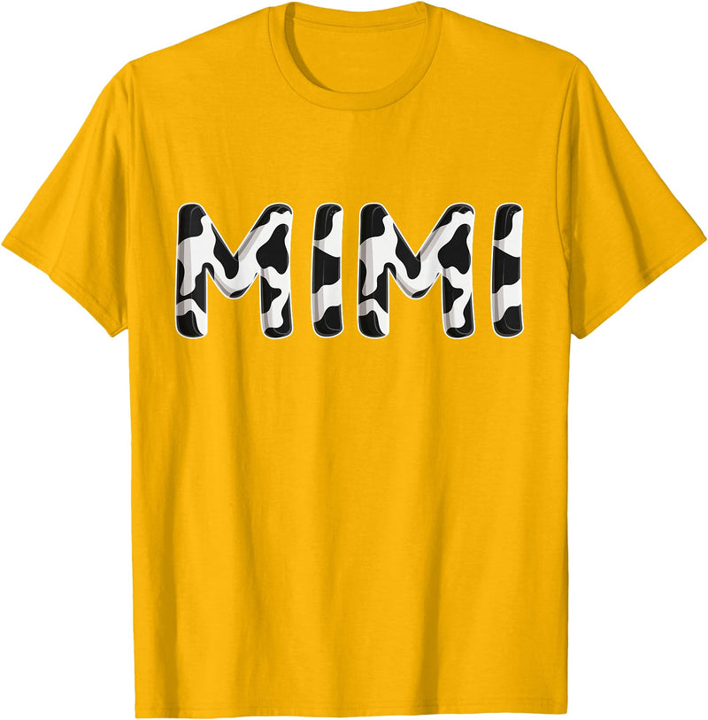Cow Pattern Print Family Matching Birthday Shirts Cow Mimi Birthday Family Matching Mothers Day Boy Girl Farm T-Shirt -
