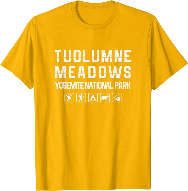 California Shirts Tuolumne Meadows, Yosemite Outdoor T-shirt T-Shirt - Golden Yellow