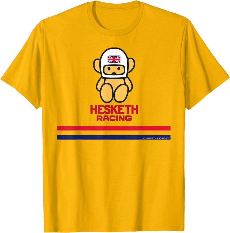 Hesketh Racing Logo World Champion Team Stripes Mascot Retro T-Shirt - Golden Yellow