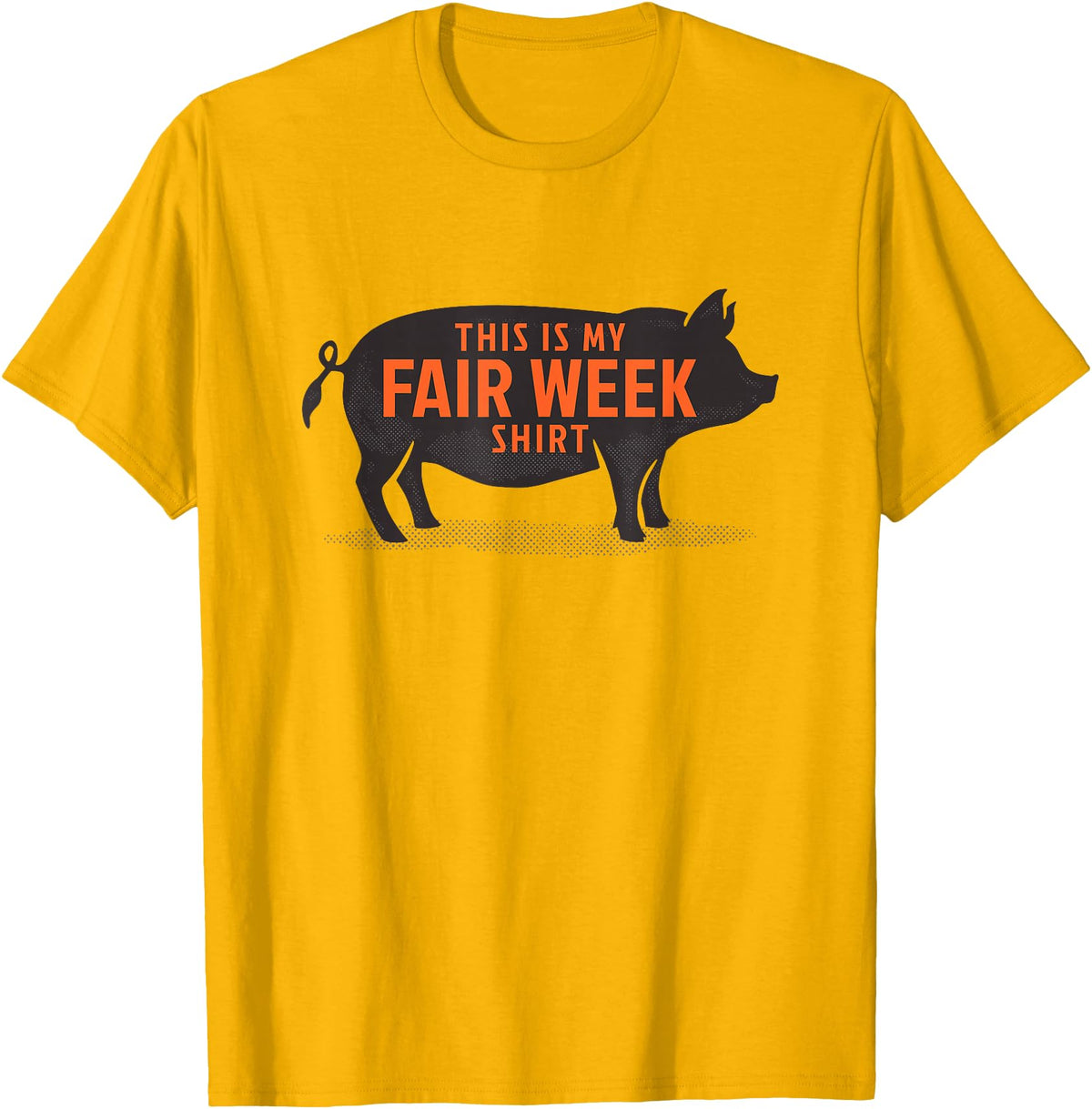 County Fair and Livestock Apparel Co. Das ist mein Fair Week Shirt State and County Animal Hog Pig T-Shirt - Golden Yellow