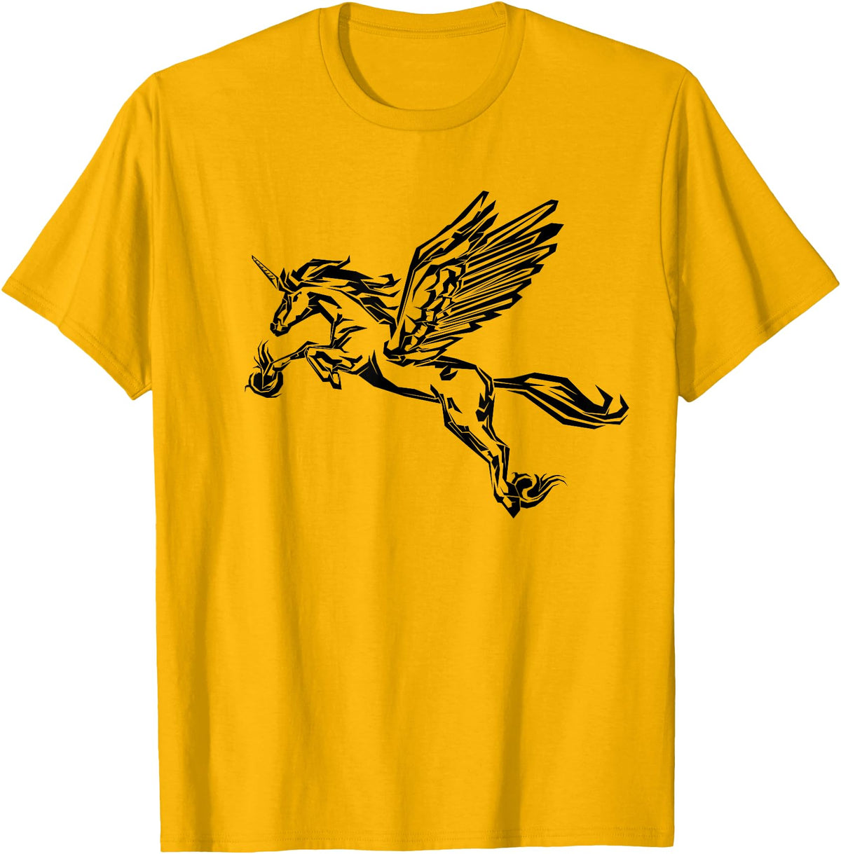 Mythical creature mythical animal unicorn with Alicorn winged unicorn pegasus horse wings mythical animal T-Shirt - Golden Yellow