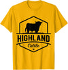 Farm Highland Cow Men Cattle Clothing Agriculture Scottish Highland Cow for Cattle Farmers T-Shirt - Golden Yellow