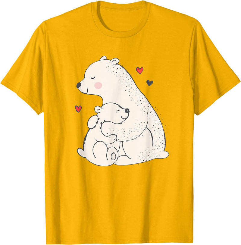 Sassy Southern Charm & Grace Cute & Unique Polar Bear Mama & Baby Cub Love T-Shirt & Gift T-Shirt - Golden Yellow