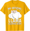 Llama Sleeping Wear Kids, Women & Men Official Sleeping Shirt Sleep Shirt Pajama Naps PJ Llama T-Shirt - Golden Yellow