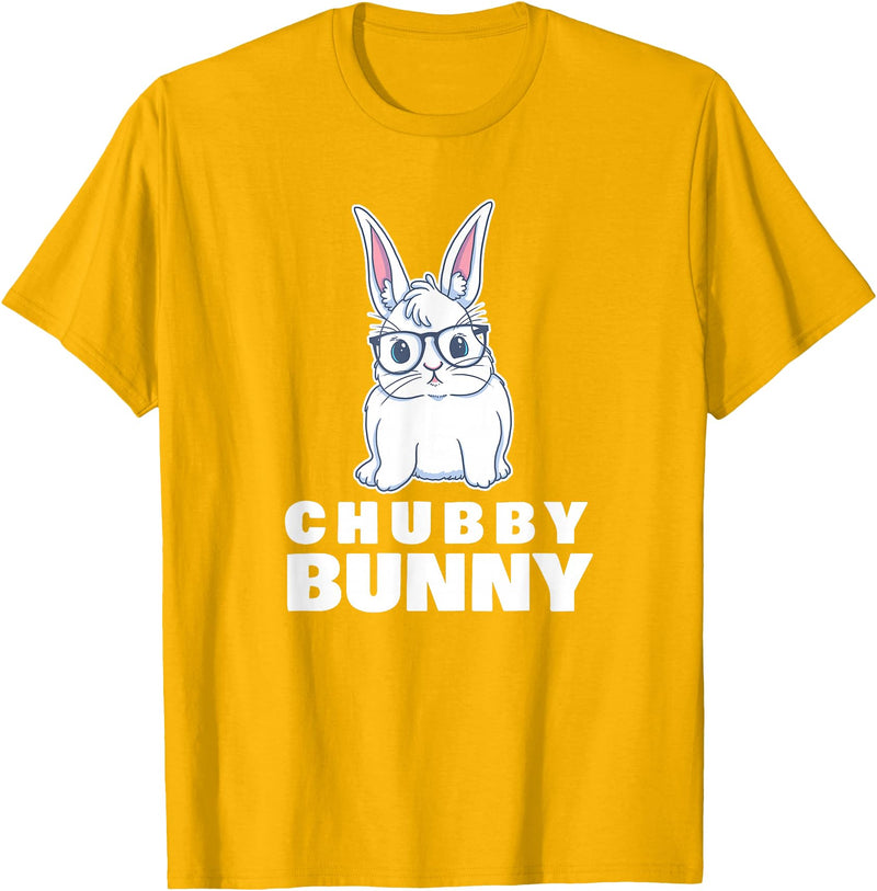 Chubby Bunny Cute Rabbit Love Fat T-Shirt in Golden Yellow
