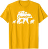 Matching Bear Family Apparel Vintage Grandma Bear with 6 Cub Mother's Day T-Shirt - Golden Yellow