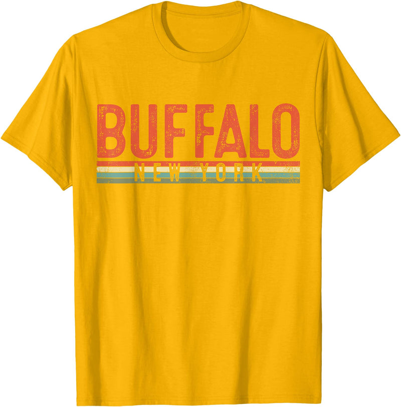 USAClassicTeez Buffalo New York Retro Vintage Gift T-Shirt - Golden Yellow