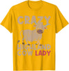 Scottish Animal Hairy Highland Cow Gift Crazy Highland Cow Lady Women Farmer Scottish Highland Cow T-Shirt - Golden Yellow