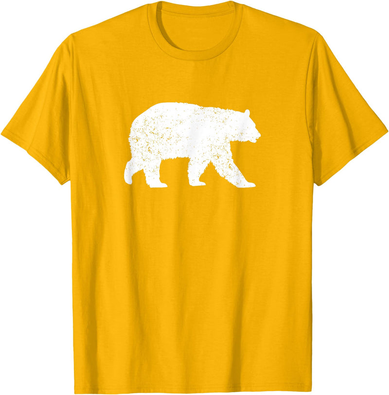 Sasquat Wildlife Silhouette Tees Distressed Black Bear Graphic Silhouette T-Shirt T-Shirt - Golden Yellow