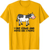 Funny Cow Lover Gifts I Like Cows And Maybe Like 3 People Funny Cows T-Shirt - Golden Yellow