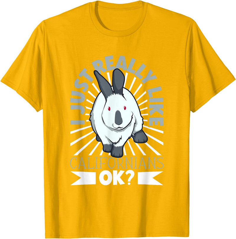 Rabbit Motif - California Rabbit T-Shirt in Golden Yellow