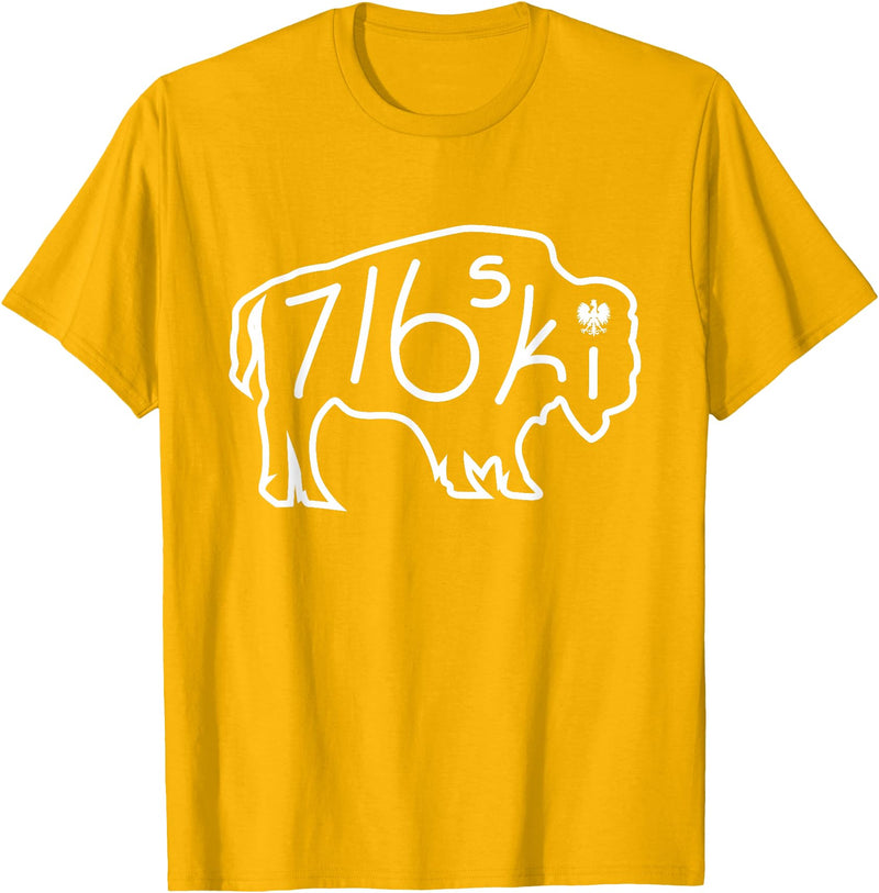 Buffalo Polish 716 716ski Dyngus Day Buffalo NY Polish T-Shirt - Golden Yellow