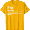 BBQ Barbecue Shirts Men Women Grilling Gifts Pig Definition Bacon Funny Bbq Barbecue Grill Men Women Kids T-Shirt - Golden Yellow