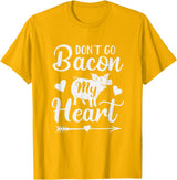 Pig Valentine Designs Don't Go Bacon My Heart Funny Valentine's Day Pig Lover T-Shirt - Golden Yellow