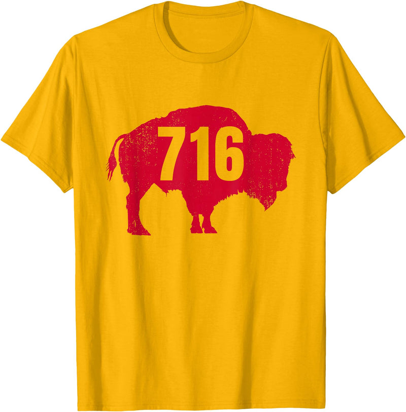 EmmaLoo Tees Buffalo New York BFLO B-Lo WNY Shirts 716 Area Code Buffalo New York BFLO WNY T-Shirt T-Shirt - Golden Yellow