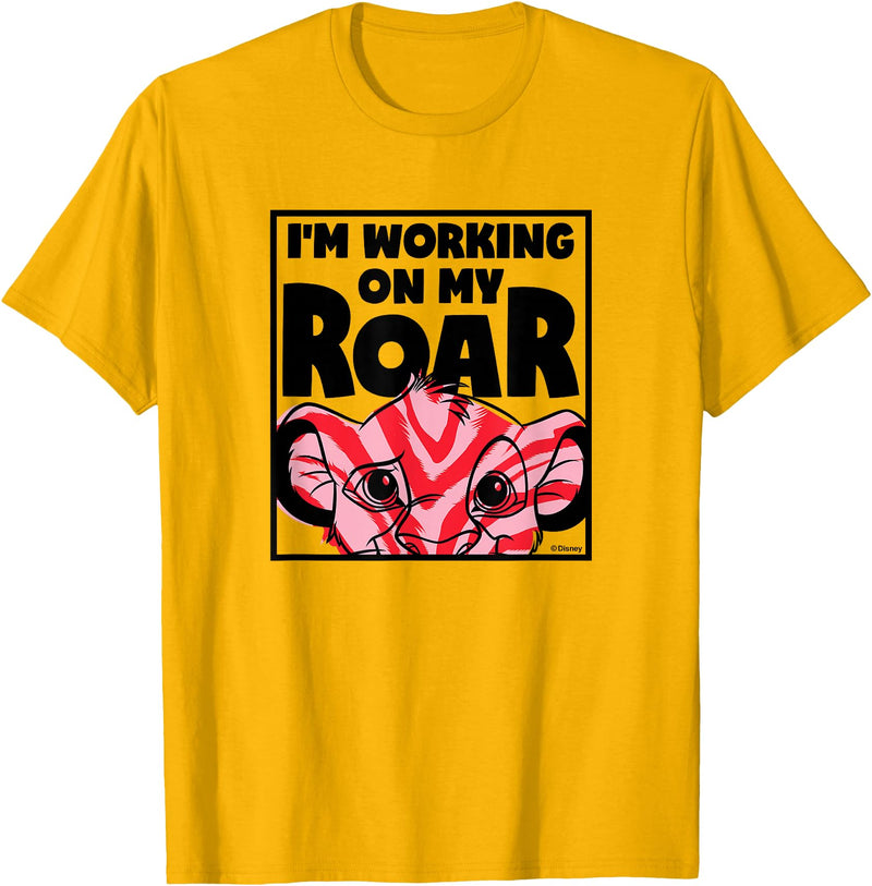 Disney Lion King - I'm Working On My Roar T-Shirt - Golden Yellow