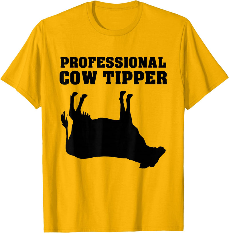 Cow Tipping Apparel Professional Cow Tipper - Cow Tipping T-Shirt - Golden Yellow