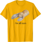 All Ears Bunny Listening Joke Rabbit T-Shirt in Golden Yellow