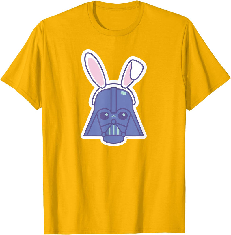 Darth Vader Sticker Style Rabbit Ears Easter Bunny T-Shirt in Golden Yellow