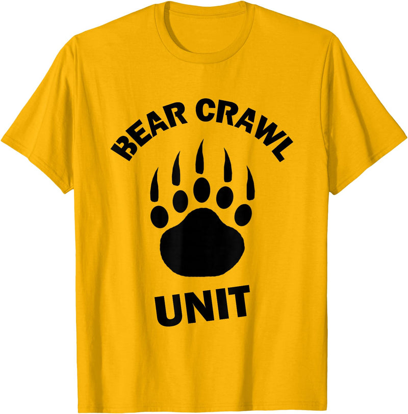 Food Sweat and Beers Bear Crawl Unit T Shirt T-Shirt - Golden Yellow