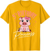 Pig Birthday 5 Cute Piggy Barn Party Apparel Pig 5th Birthday Princess Farm Party Hog Farmer Barnyard T-Shirt - Golden Yellow