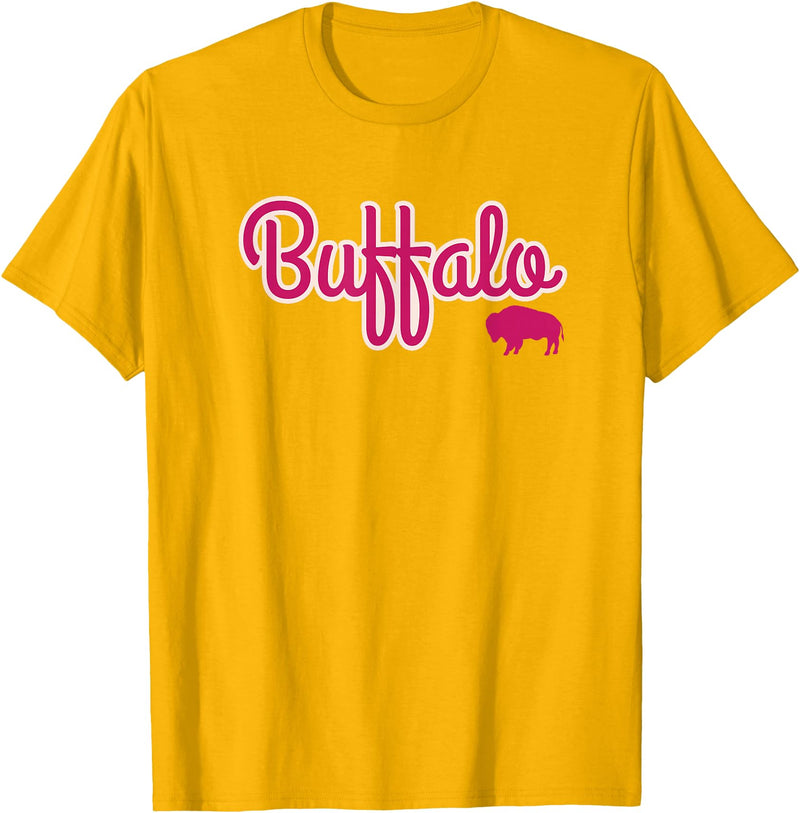 Buffalo NY Designs Buffalo NY Pink Color Logo, Buffalo Pride T-Shirt - Golden Yellow