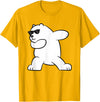 Arctic Polar Bear Tees And Gifts Ice Bear Dabbing Arctic Cute Dabbing Polar Bear T-Shirt - Golden Yellow