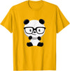 My Shirt Hub Cute Little Bear Panda Nerd with Glasses T-Shirt - Golden Yellow