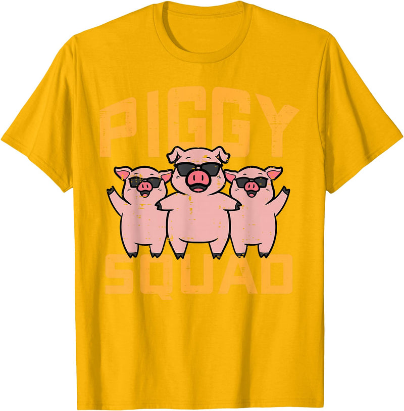 Pig Lover Shirts For Men Women Kids Pig Lover Piggy Squad Hog Farmer Crew Swine Women Men Kids T-Shirt - Golden Yellow