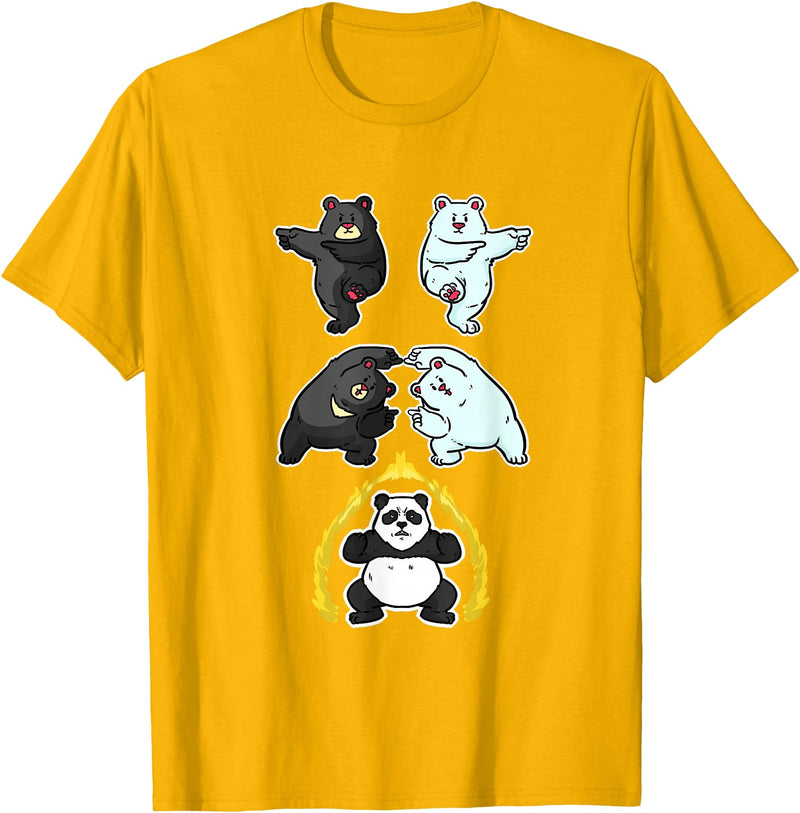 Wowsome! Panda Fusion Funny Panda Bear Lovers T-Shirt - Golden Yellow