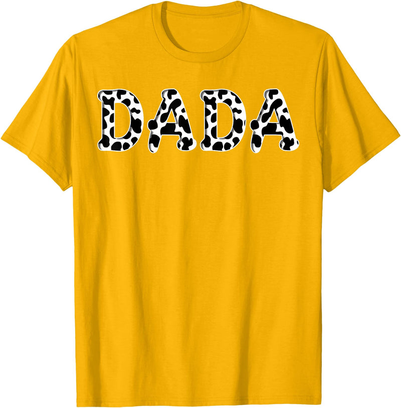 Cow Pattern Print Family Matching Birthday Apparel Cow Dada Birthday Family Matching Girl Boy Farm Birthday T-Shirt - Golden
