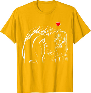 Cute Horse Owner Gifts Horse Lover Girl Horseback Riding Women T-Shirt - Golden Yellow