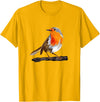 Robin Bird Ornithology Nerd Birding Watcher Robin Bird T-Shirt - Golden Yellow
