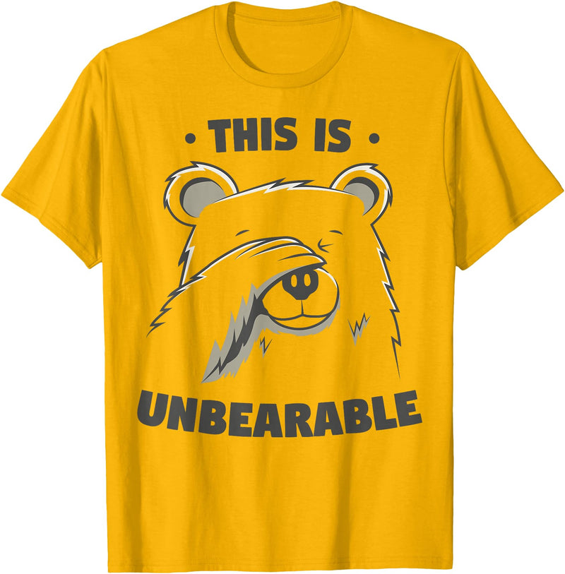 Funny Bear Pun Teez This Is Unbearable Funny Bear Word Game T-Shirt - Golden Yellow