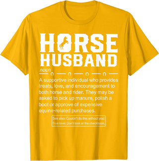 Funny Horse Husband Definition Tee Shirt Horse Husband Definition T-Shirt - Golden Yellow