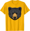 Wowsome! Black Bear Animal Head - Cute Black Bear Lover Women Men T-Shirt - Golden Yellow