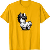 Emo Llama Tees Cute Emo Llama Kawaii Kids Boys Girls T-Shirt - Golden Yellow