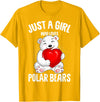 Funny Polar Bear Lover Apparel & Gift Ideas Polar Bear Just A Girl Who Loves Polar Bears Kids Girls T-Shirt - Golden Yellow