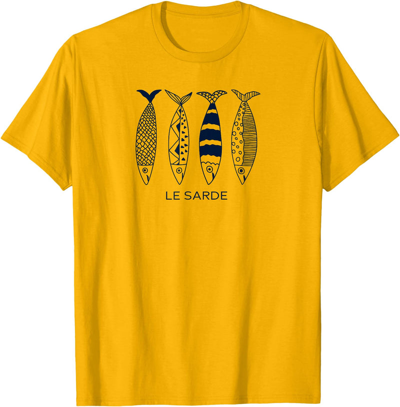 Clean Girl Aesthetic Shirts La Dolce Vita Shirt Sardine Tinned Fish Tshirt Clean Girl T-Shirt - Golden Yellow