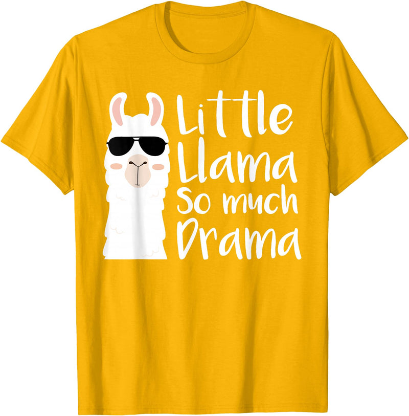 Mommy & Me Llama Co. Little Llama So much Drama Cool Kids Matching Family T-Shirt - Golden Yellow