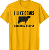 Funny Cow Lover Farmer Gifts Women Girls I Like Cows & Maybe 3 People Funny Quote Dairy Cow Graphic T-Shirt - Golden Yellow