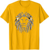 Teeshire Lion Head Tshirts Silver Lion Head Portrait Safari Animal Novelty Gift T-Shirt T-Shirt - Golden Yellow
